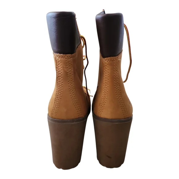 Timberland Women’s Allington Mid Lace-Up Boots Size 8 | Black Suede Heeled Ankle - Picture 2 of 8